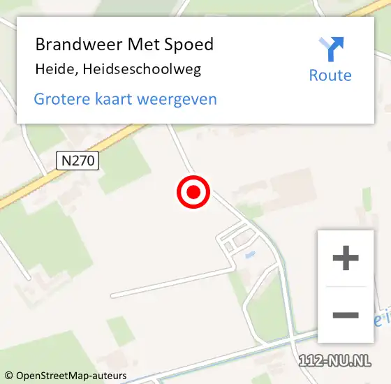 Locatie op kaart van de 112 melding: Brandweer Met Spoed Naar Heide, Heidseschoolweg op 19 mei 2022 20:36