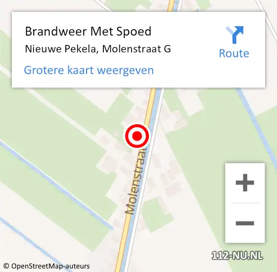 Locatie op kaart van de 112 melding: Brandweer Met Spoed Naar Nieuwe Pekela, Molenstraat G op 20 mei 2022 06:02