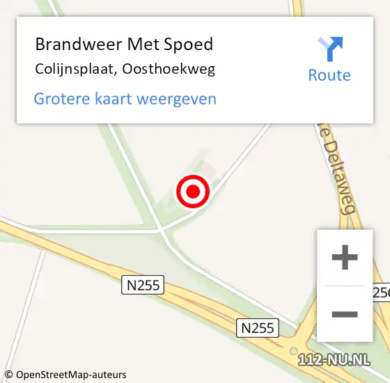 Locatie op kaart van de 112 melding: Brandweer Met Spoed Naar Colijnsplaat, Oosthoekweg op 20 mei 2022 08:17