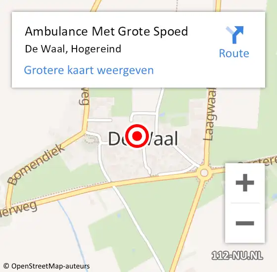 Locatie op kaart van de 112 melding: Ambulance Met Grote Spoed Naar De Waal, Hogereind op 20 mei 2022 12:34