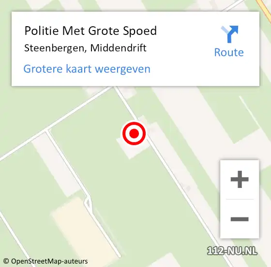 Locatie op kaart van de 112 melding: Politie Met Grote Spoed Naar Steenbergen, Middendrift op 20 mei 2022 14:44