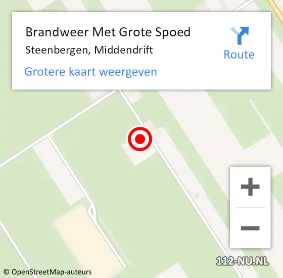 Locatie op kaart van de 112 melding: Brandweer Met Grote Spoed Naar Steenbergen, Middendrift op 20 mei 2022 14:45