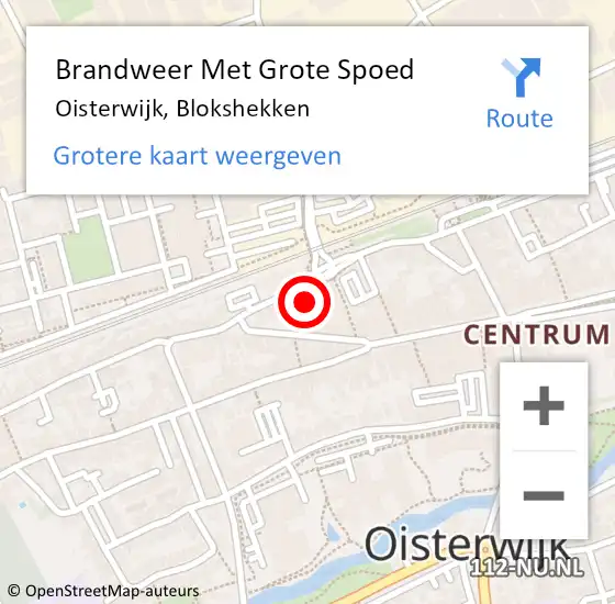 Locatie op kaart van de 112 melding: Brandweer Met Grote Spoed Naar Oisterwijk, Blokshekken op 20 mei 2022 15:25