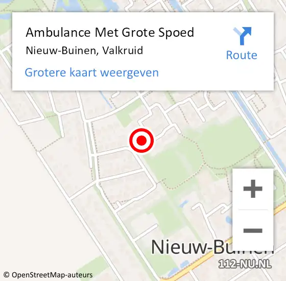 Locatie op kaart van de 112 melding: Ambulance Met Grote Spoed Naar Nieuw-Buinen, Valkruid op 21 mei 2022 00:40