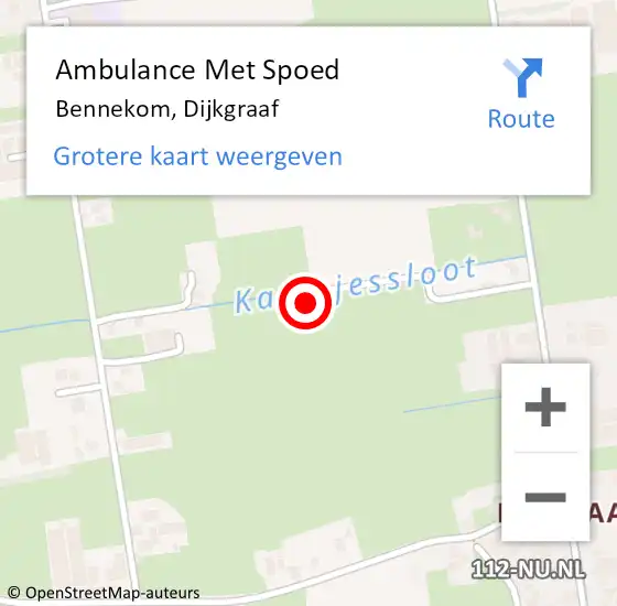 Locatie op kaart van de 112 melding: Ambulance Met Spoed Naar Bennekom, Dijkgraaf op 21 mei 2022 11:17