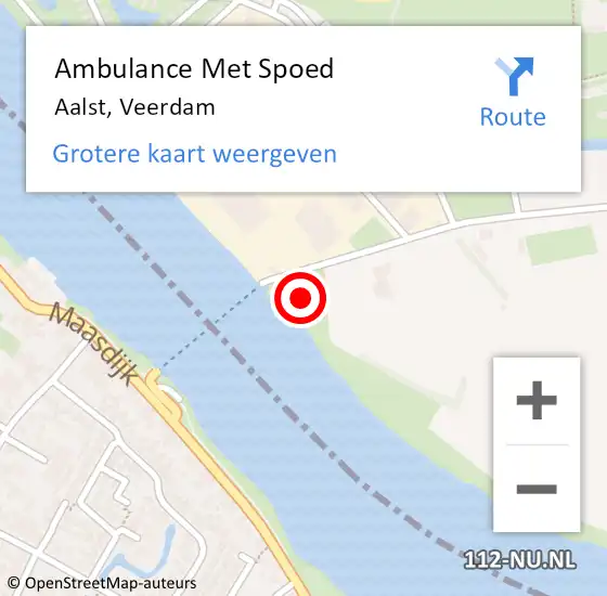 Locatie op kaart van de 112 melding: Ambulance Met Spoed Naar Aalst, Veerdam op 21 mei 2022 13:05