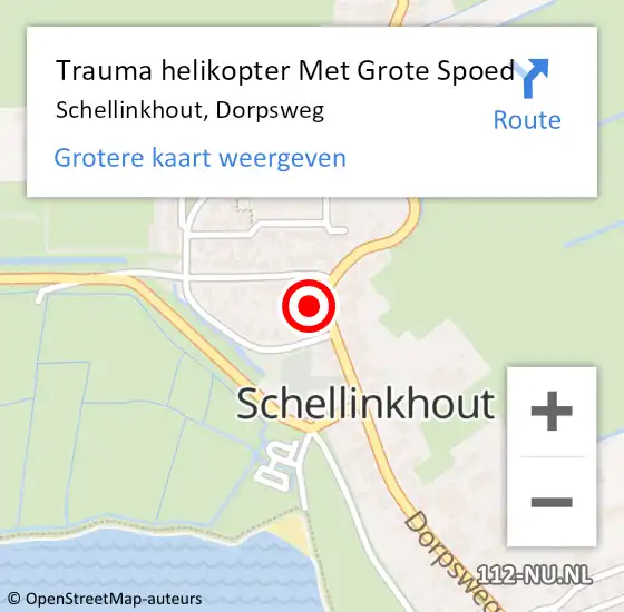 Locatie op kaart van de 112 melding: Trauma helikopter Met Grote Spoed Naar Schellinkhout, Dorpsweg op 21 mei 2022 13:32