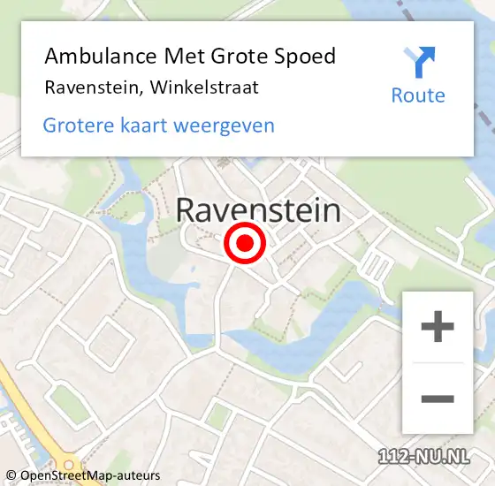Locatie op kaart van de 112 melding: Ambulance Met Grote Spoed Naar Ravenstein, Winkelstraat op 18 juli 2014 00:30