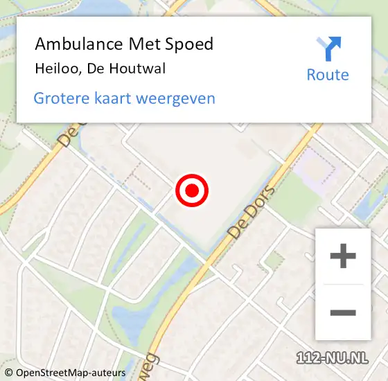 Locatie op kaart van de 112 melding: Ambulance Met Spoed Naar Heiloo, De Houtwal op 21 mei 2022 14:54