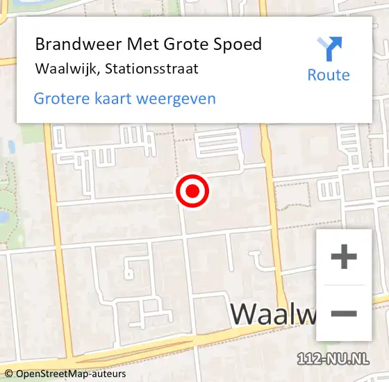 Locatie op kaart van de 112 melding: Brandweer Met Grote Spoed Naar Waalwijk, Stationsstraat op 21 mei 2022 19:37