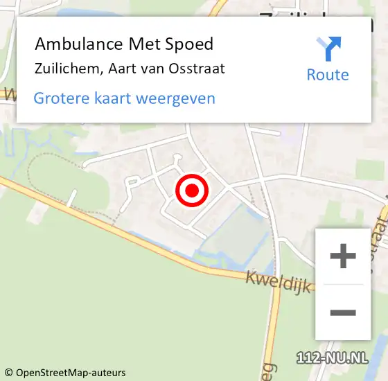 Locatie op kaart van de 112 melding: Ambulance Met Spoed Naar Zuilichem, Aart van Osstraat op 21 mei 2022 20:50