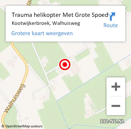 Locatie op kaart van de 112 melding: Trauma helikopter Met Grote Spoed Naar Kootwijkerbroek, Walhuisweg op 21 mei 2022 22:47