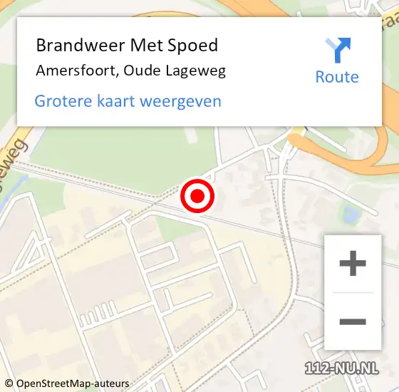 Locatie op kaart van de 112 melding: Brandweer Met Spoed Naar Amersfoort, Oude Lageweg op 21 mei 2022 23:12