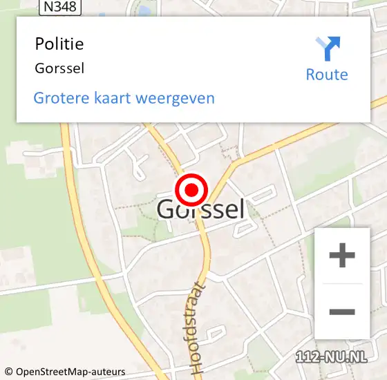 Locatie op kaart van de 112 melding: Politie Gorssel op 22 mei 2022 08:38