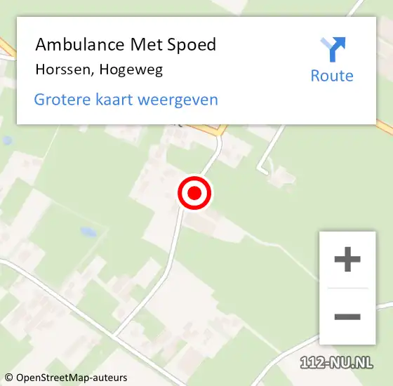 Locatie op kaart van de 112 melding: Ambulance Met Spoed Naar Horssen, Hogeweg op 22 mei 2022 09:12