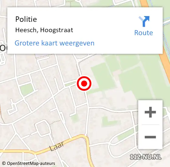 Locatie op kaart van de 112 melding: Politie Heesch, Hoogstraat op 22 mei 2022 12:57