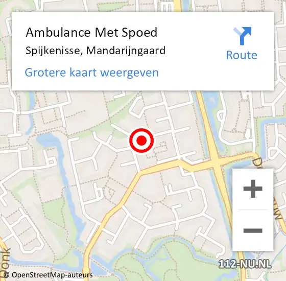 Locatie op kaart van de 112 melding: Ambulance Met Spoed Naar Spijkenisse, Mandarijngaard op 22 mei 2022 16:53