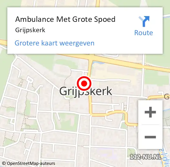 Locatie op kaart van de 112 melding: Ambulance Met Grote Spoed Naar Grijpskerk op 23 mei 2022 08:19