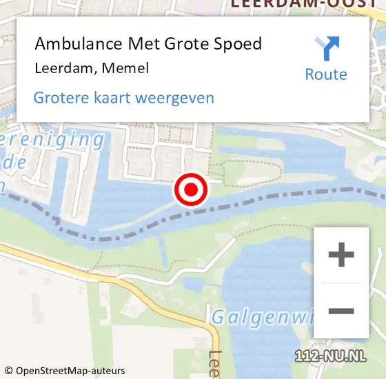 Locatie op kaart van de 112 melding: Ambulance Met Grote Spoed Naar Leerdam, Memel op 23 mei 2022 10:48