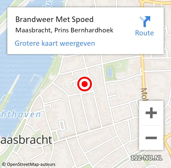 Locatie op kaart van de 112 melding: Brandweer Met Spoed Naar Maasbracht, Prins Bernhardhoek op 23 mei 2022 12:00