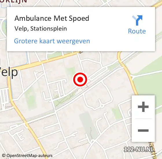 Locatie op kaart van de 112 melding: Ambulance Met Spoed Naar Velp, Stationsplein op 23 mei 2022 15:58