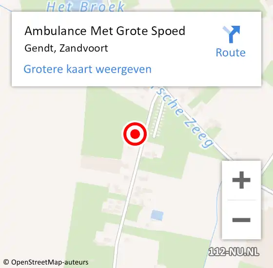 Locatie op kaart van de 112 melding: Ambulance Met Grote Spoed Naar Gendt, Zandvoort op 23 mei 2022 18:08