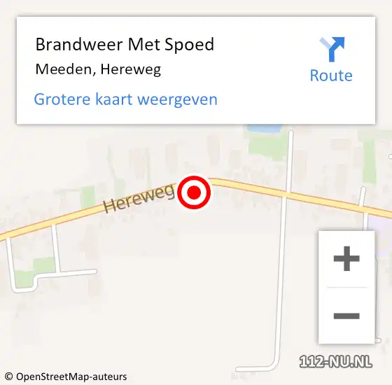 Locatie op kaart van de 112 melding: Brandweer Met Spoed Naar Meeden, Hereweg op 23 mei 2022 23:32