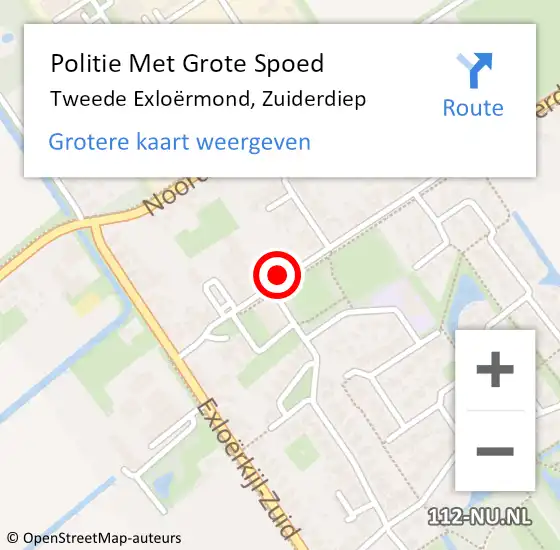 Locatie op kaart van de 112 melding: Politie Met Grote Spoed Naar Tweede Exloërmond, Zuiderdiep op 24 mei 2022 11:29