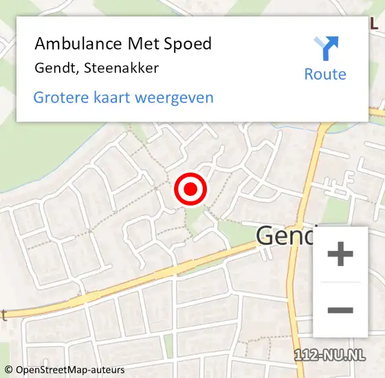 Locatie op kaart van de 112 melding: Ambulance Met Spoed Naar Gendt, Steenakker op 24 mei 2022 12:46