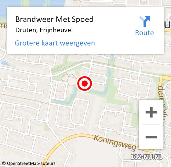 Locatie op kaart van de 112 melding: Brandweer Met Spoed Naar Druten, Frijnheuvel op 24 mei 2022 14:18