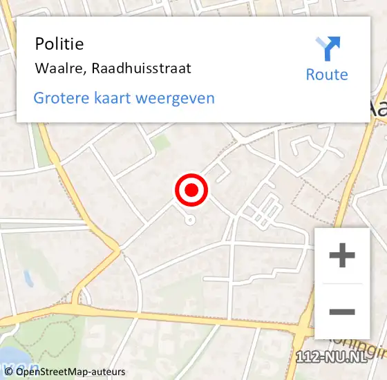 Locatie op kaart van de 112 melding: Politie Waalre, Raadhuisstraat op 24 mei 2022 15:40