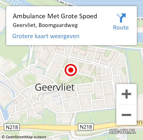 Locatie op kaart van de 112 melding: Ambulance Met Grote Spoed Naar Geervliet, Boomgaardweg op 24 mei 2022 19:19