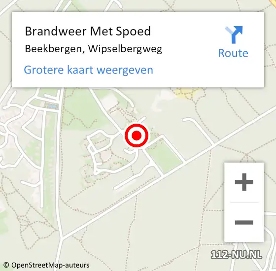 Locatie op kaart van de 112 melding: Brandweer Met Spoed Naar Beekbergen, Wipselbergweg op 24 mei 2022 23:14