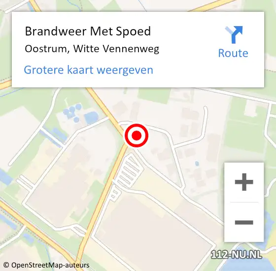 Locatie op kaart van de 112 melding: Brandweer Met Spoed Naar Oostrum, Witte Vennenweg op 25 mei 2022 03:53