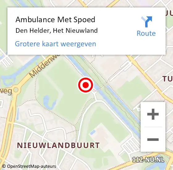 Locatie op kaart van de 112 melding: Ambulance Met Spoed Naar Den Helder, Het Nieuwland op 25 mei 2022 11:45
