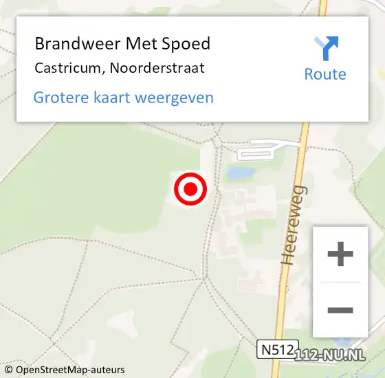 Locatie op kaart van de 112 melding: Brandweer Met Spoed Naar Castricum, Noorderstraat op 25 mei 2022 12:03