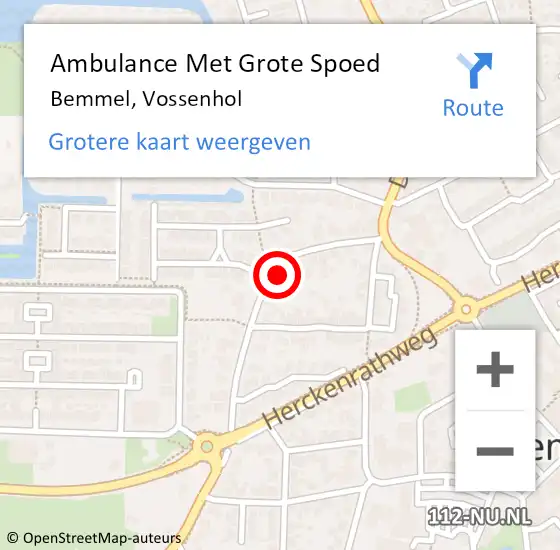 Locatie op kaart van de 112 melding: Ambulance Met Grote Spoed Naar Bemmel, Vossenhol op 25 mei 2022 15:30