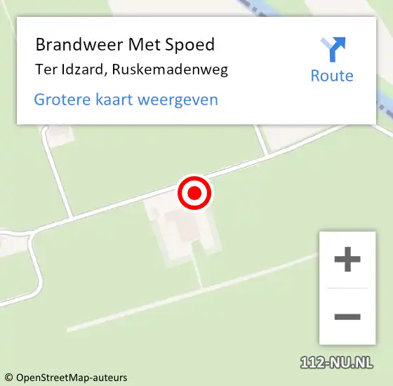 Locatie op kaart van de 112 melding: Brandweer Met Spoed Naar Ter Idzard, Ruskemadenweg op 25 mei 2022 17:59