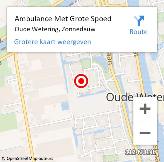 Locatie op kaart van de 112 melding: Ambulance Met Grote Spoed Naar Oude Wetering, Zonnedauw op 26 mei 2022 02:46