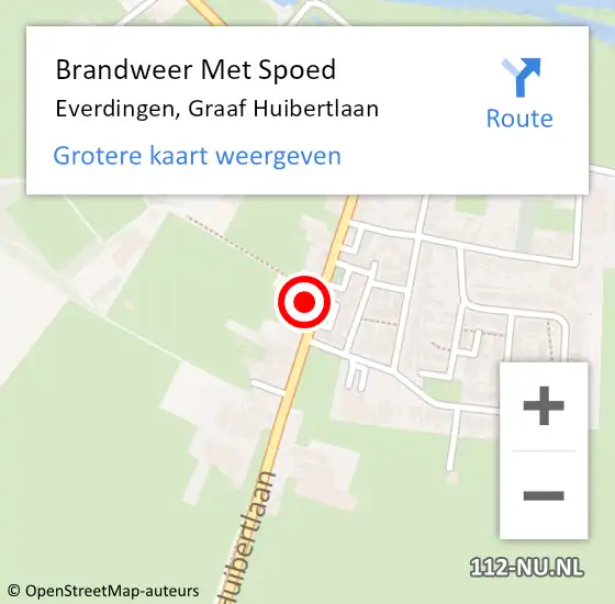 Locatie op kaart van de 112 melding: Brandweer Met Spoed Naar Everdingen, Graaf Huibertlaan op 26 mei 2022 07:13