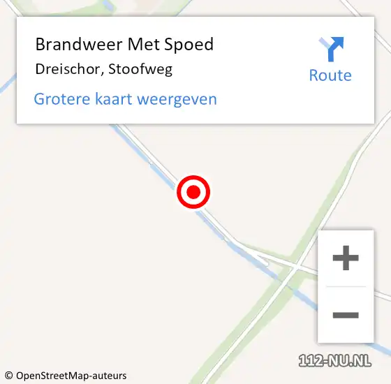 Locatie op kaart van de 112 melding: Brandweer Met Spoed Naar Dreischor, Stoofweg op 26 mei 2022 09:50