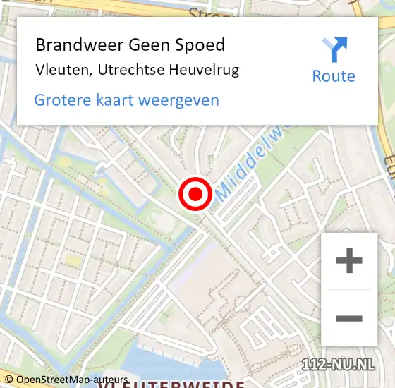 Locatie op kaart van de 112 melding: Brandweer Geen Spoed Naar Vleuten, Utrechtse Heuvelrug op 26 mei 2022 12:30