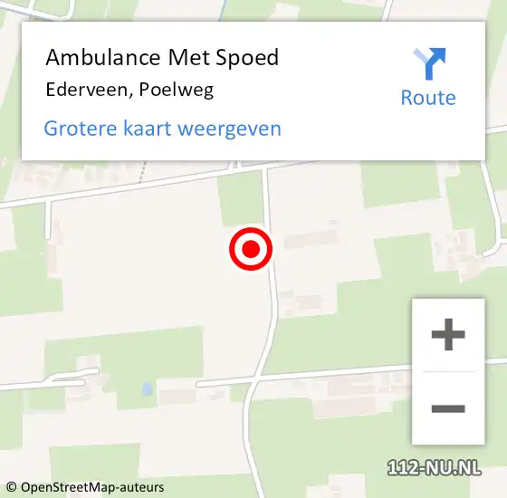 Locatie op kaart van de 112 melding: Ambulance Met Spoed Naar Ederveen, Poelweg op 27 mei 2022 08:26