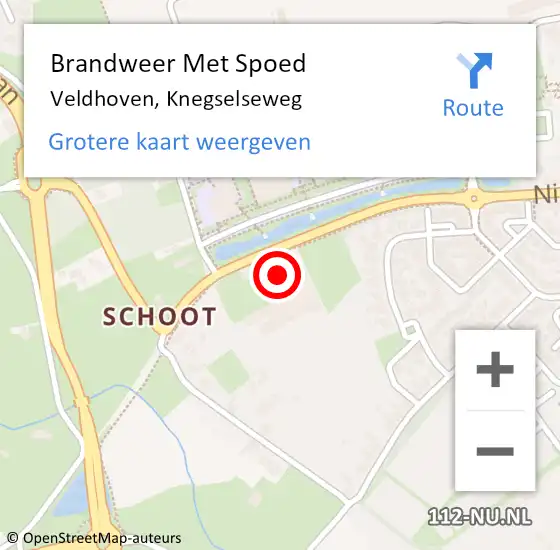 Locatie op kaart van de 112 melding: Brandweer Met Spoed Naar Veldhoven, Knegselseweg op 27 mei 2022 17:11