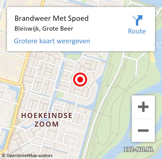 Locatie op kaart van de 112 melding: Brandweer Met Spoed Naar Bleiswijk, Grote Beer op 27 mei 2022 18:27