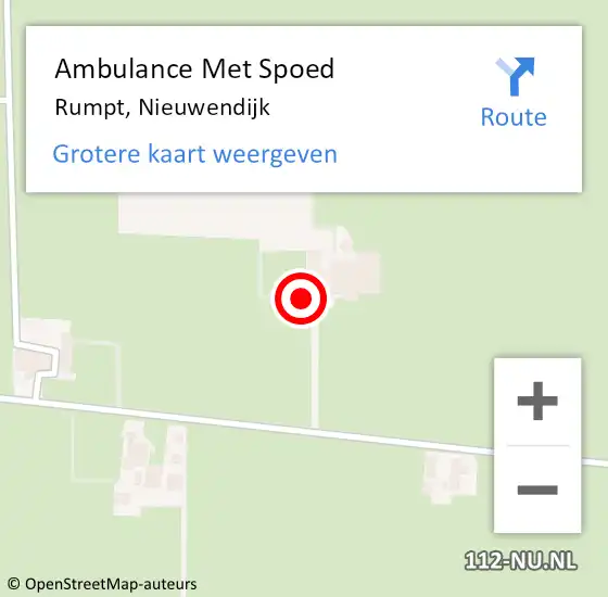 Locatie op kaart van de 112 melding: Ambulance Met Spoed Naar Rumpt, Nieuwendijk op 28 mei 2022 07:40