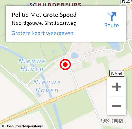Locatie op kaart van de 112 melding: Politie Met Grote Spoed Naar Noordgouwe, Sint Joostweg op 28 mei 2022 11:27