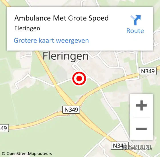 Locatie op kaart van de 112 melding: Ambulance Met Grote Spoed Naar Fleringen op 28 mei 2022 17:17