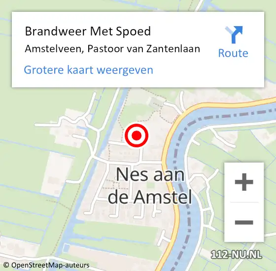 Locatie op kaart van de 112 melding: Brandweer Met Spoed Naar Amstelveen, Pastoor van Zantenlaan op 28 mei 2022 18:34