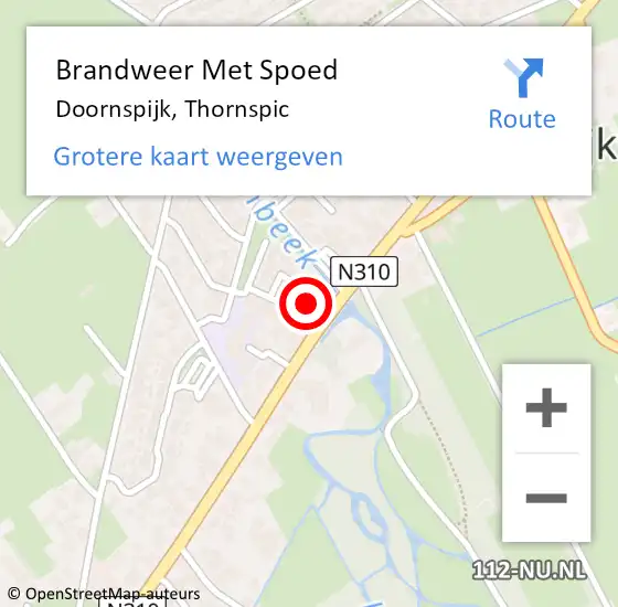 Locatie op kaart van de 112 melding: Brandweer Met Spoed Naar Doornspijk, Thornspic op 28 mei 2022 20:34